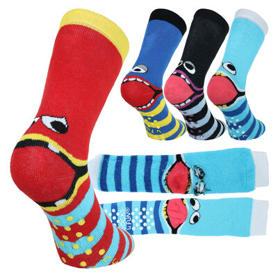 ABS-Kinder-Thermosocken mit lustigen Motiven - Vollfrottee