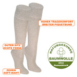 Baumwoll-Kniestrümpfe ohne Gummi-Druck beige - 2