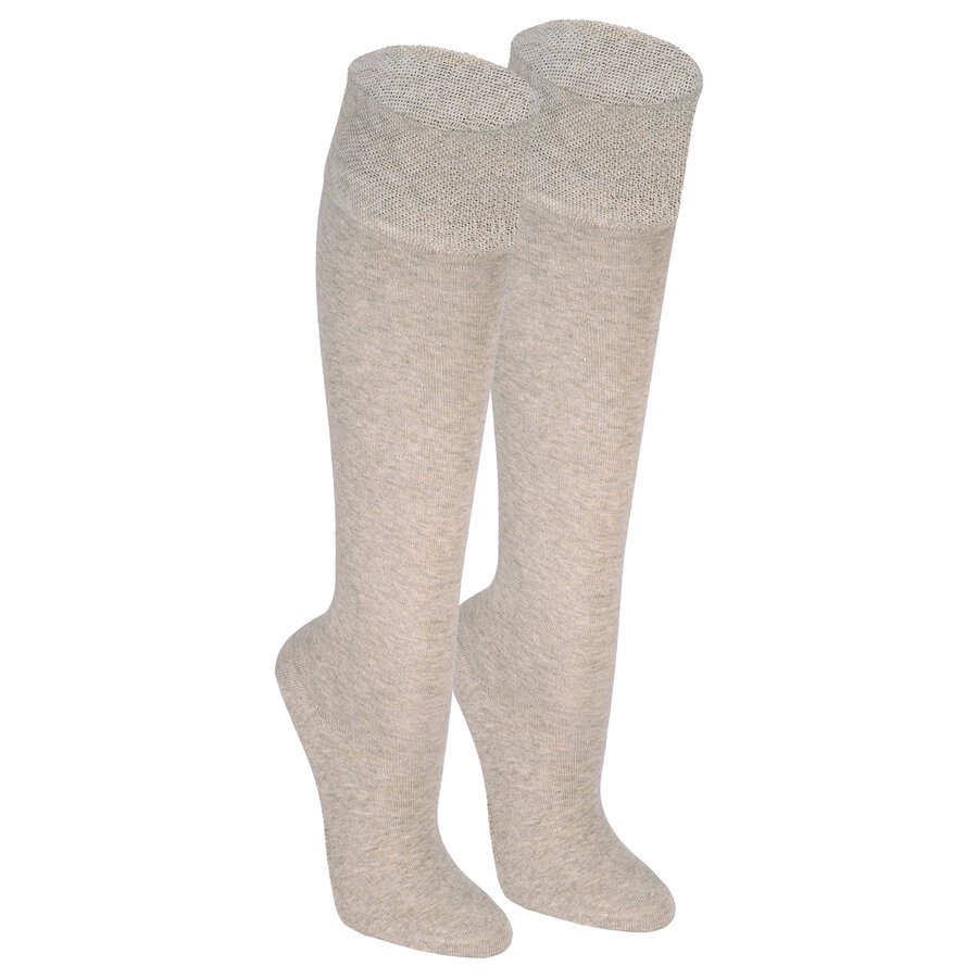 Baumwoll-Kniestrümpfe ohne Gummi-Druck beige