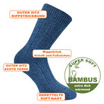 Dicke Bambus Socken blau - 10