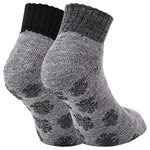Dicke Alpaka Wolle Sneaker Socken ABS Noppen grau - 1