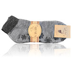 Dicke Alpaka Wolle Sneaker Socken ABS Noppen grau - 3