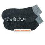 Dicke Alpaka Wolle Kurz-Socken ABS Noppen anthrazit - 3