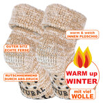 Kuschel-Wollsocken ABS-Noppen beige-melange - 2