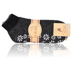 Dicke Alpaka Wolle Kurz-Socken ABS Noppen anthrazit - 4