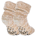 Kuschel-Wollsocken ABS-Noppen beige-melange - 1
