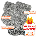 Kuschel-Wollsocken ABS-Noppen grau-melange - 2