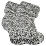 Kuschel-Wollsocken ABS-Noppen grau-melange - 1