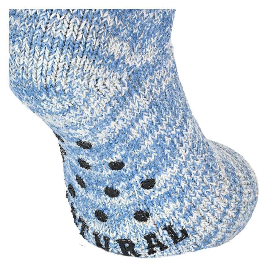 Kuschel-Wollsocken ABS-Noppen blau-melange - 7