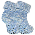 Kuschel-Wollsocken ABS-Noppen blau-melange - 1