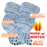 Kuschel-Wollsocken ABS-Noppen blau-melange - 2