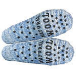 Kuschel-Wollsocken ABS-Noppen blau-melange - 5