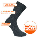 Alpaka-Wolle Socken gerippt anthrazit - 9