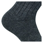 Alpaka-Wolle Socken gerippt anthrazit - 10