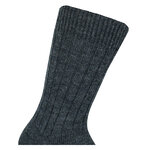 Alpaka-Wolle Socken gerippt anthrazit - 12