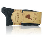 Alpaka-Wolle Socken gerippt anthrazit - 14