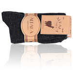 Alpaka-Wolle Socken gerippt anthrazit - 2