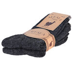 Alpaka-Wolle Socken gerippt anthrazit - 5