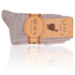 Alpaka-Wolle Socken gerippt beige - 2