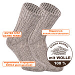 100% Virgin Wool Schafwollsocken braun - 2