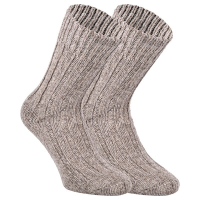 100% Virgin Wool Schafwollsocken braun
