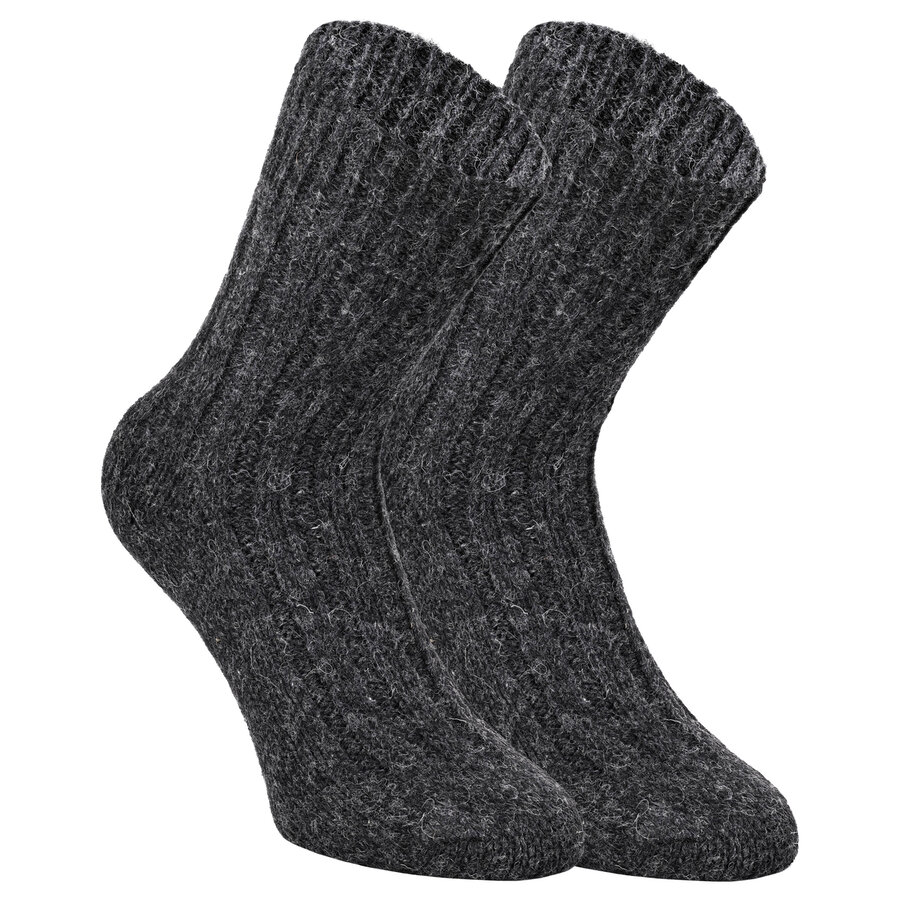 100% Virgin Wool Schafwollsocken anthrazit