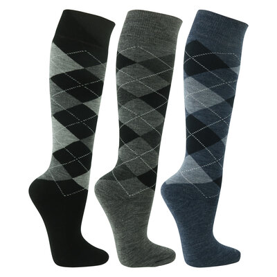 Thermo Kniestrümpfe karo ARGYLE Rautenmuster