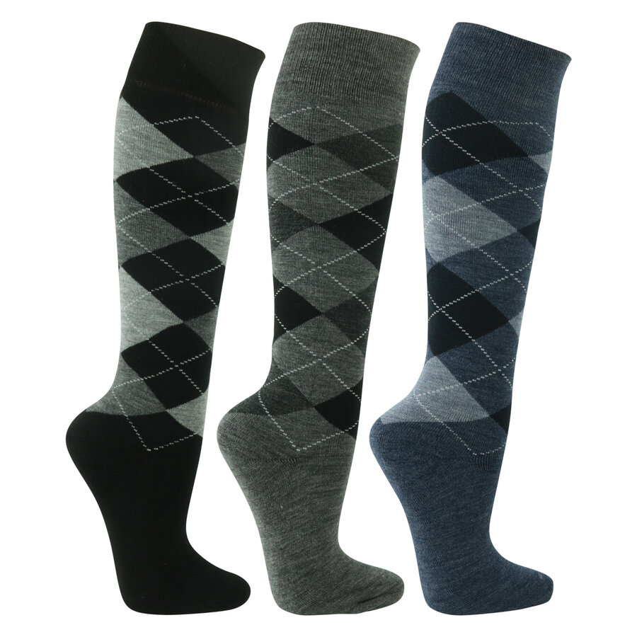 Thermo Kniestrümpfe karo ARGYLE Rautenmuster