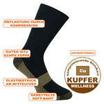 Kupfersocken Kompressions-Stütz-Strümpfe antibakteriell - 10