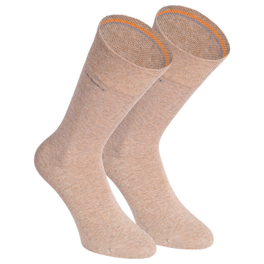 Herrensocken ohne Gummi-Druck camano CA-SOFT sand-beige