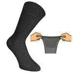 Diabetikersocken ohne Gummidruck Baumwolle gerippt schwarz - 10