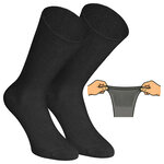 Diabetikersocken ohne Gummidruck Baumwolle gerippt schwarz - 1