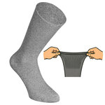 Diabetikersocken ohne Gummidruck Baumwolle gerippt grau-anthrazit-mix - 11