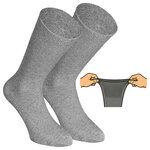 Diabetikersocken ohne Gummidruck Baumwolle gerippt grau-anthrazit-mix - 13