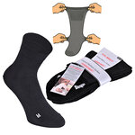 Kurze extra breite weite Socken schwarz - 4