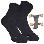 Kurze extra breite weite Socken schwarz - 1