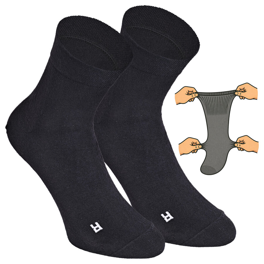 Kurze extra breite weite Socken schwarz