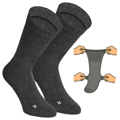 Extra breite weite Socken ohne Gummidruck anthrazit