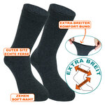 Extra breite weite Socken ohne Gummidruck anthrazit - 17