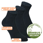 Bambus Kurzschaft Socken schwarz - 15