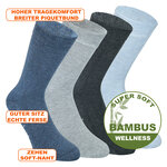 Bambus Socken ohne Gummidruck melange-mix - 2
