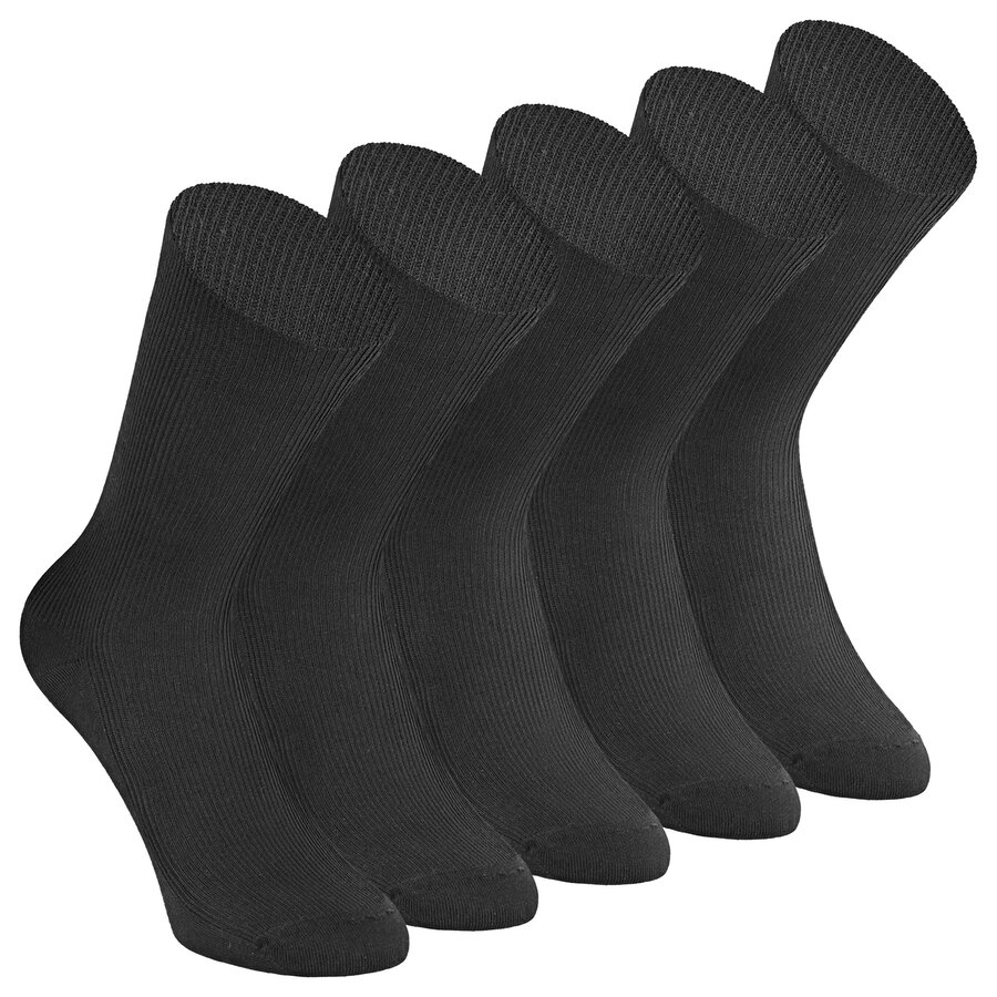 Berufssocken Baumwolle schwarz 1/1 Rippe