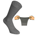 Diabetikersocken ohne Gummidruck Baumwolle gerippt natur-grau-blau-mix - 37