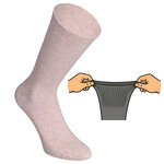Diabetikersocken ohne Gummidruck Baumwolle gerippt natur-grau-blau-mix - 16