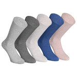 Diabetikersocken ohne Gummidruck Baumwolle gerippt natur-grau-blau-mix - 43