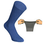 Diabetikersocken ohne Gummidruck Baumwolle gerippt natur-grau-blau-mix - 23