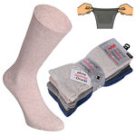 Diabetikersocken ohne Gummidruck Baumwolle gerippt natur-grau-blau-mix - 48
