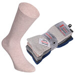 Diabetikersocken ohne Gummidruck Baumwolle gerippt natur-grau-blau-mix - 46