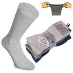 Diabetikersocken ohne Gummidruck Baumwolle gerippt natur-grau-blau-mix - 4