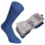 Diabetikersocken ohne Gummidruck Baumwolle gerippt natur-grau-blau-mix - 45